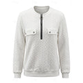 Cable-Textured Quarter-Zip Top for Women - Casual Layering Sweater