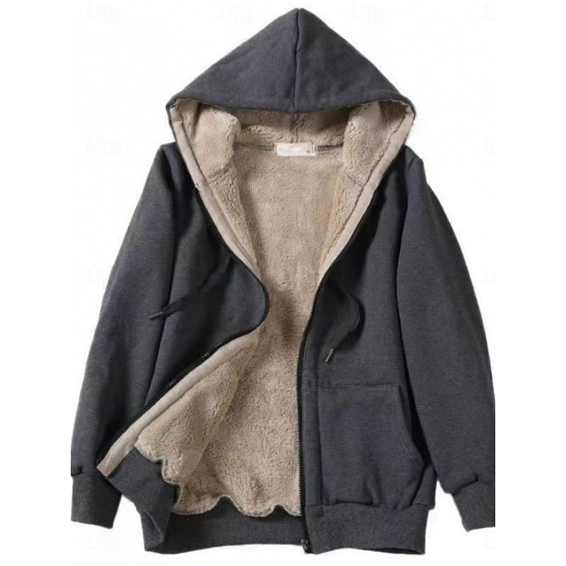 Cozy Hooded Zip Jacket for Women | Soft Fabric, Casual Style, Perfect for Layering