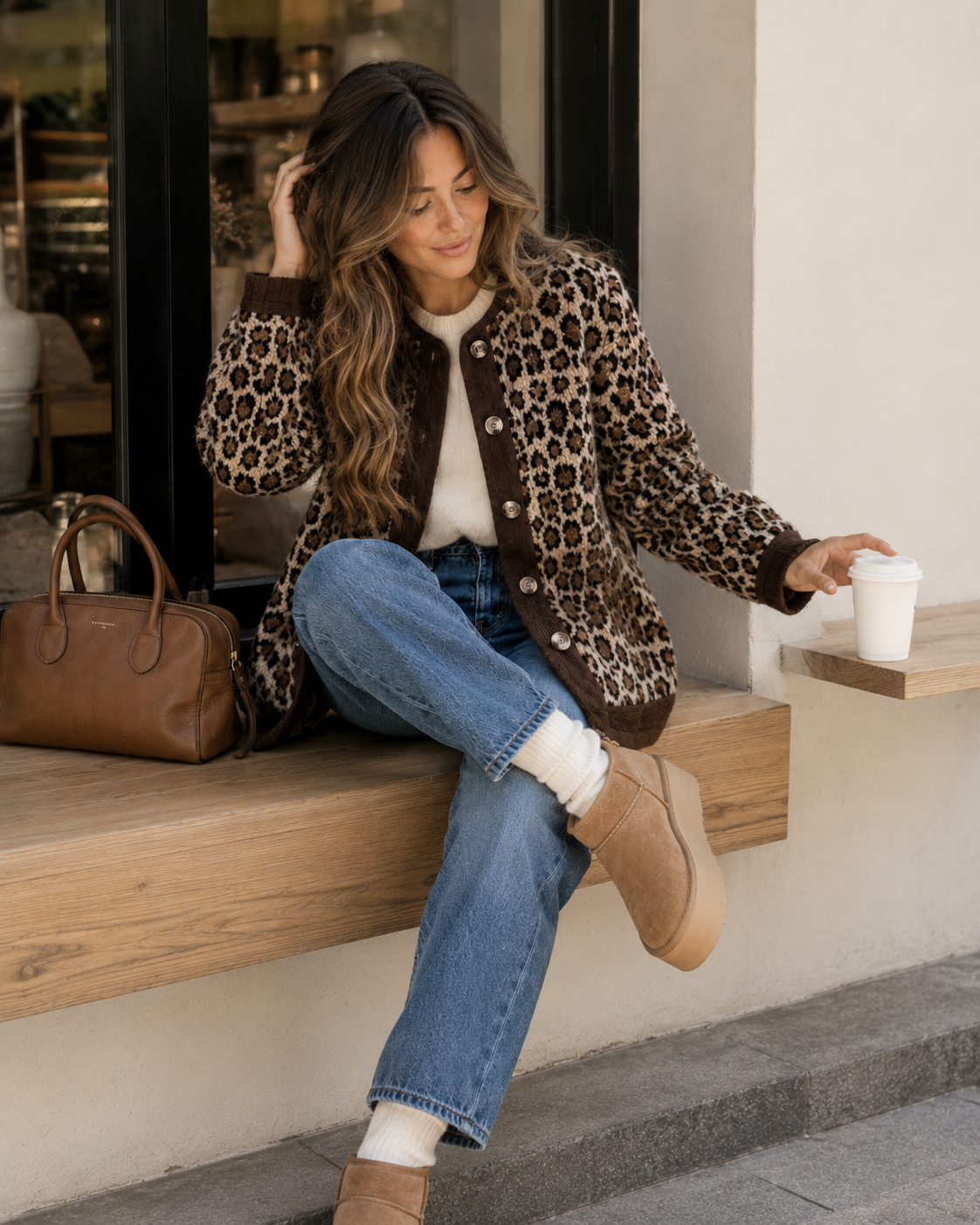 Bold & Playful – Leopard Print Button-Front Cardigan