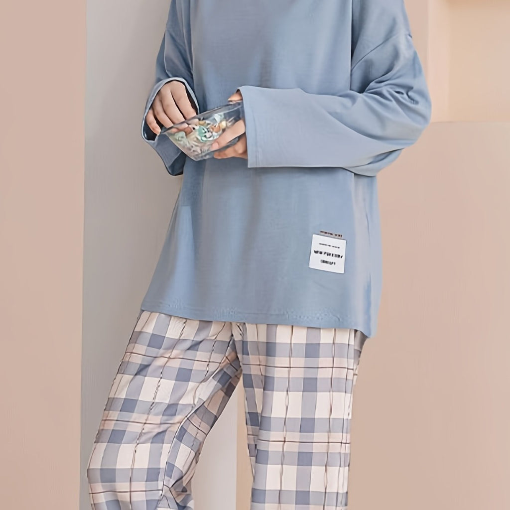 Relaxed Plaid Two-Piece Set | Soft Fabric | Casual Loungewear Outfit