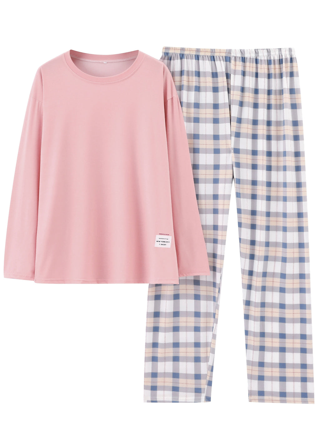 Relaxed Plaid Two-Piece Set | Soft Fabric | Casual Loungewear Outfit