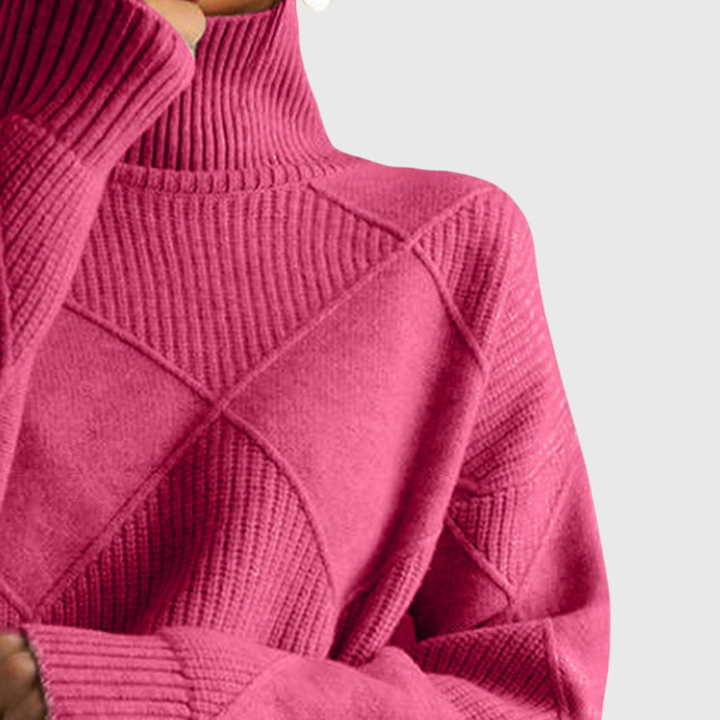 Roll Neck Jumper in Soft Knit Fabric for Casual Wear