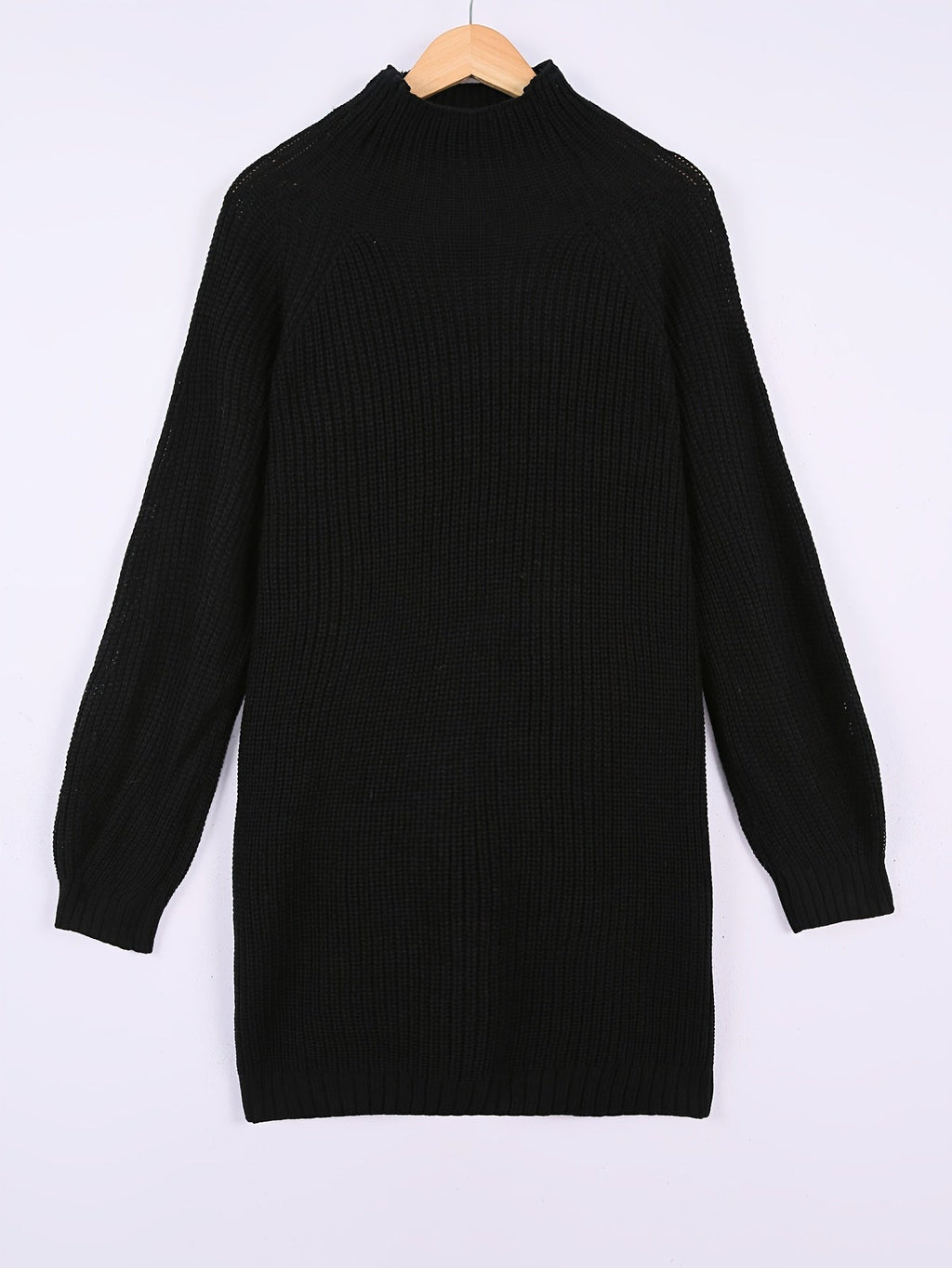 Relaxed Half-Turtleneck Sweater Dress in Soft Knit for Casual Wear