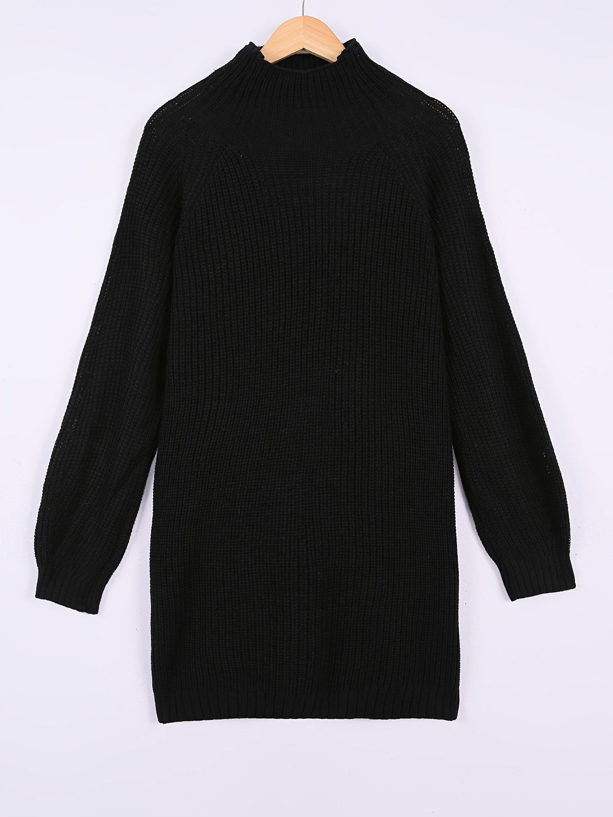 Relaxed Half-Turtleneck Sweater Dress in Soft Knit for Casual Wear
