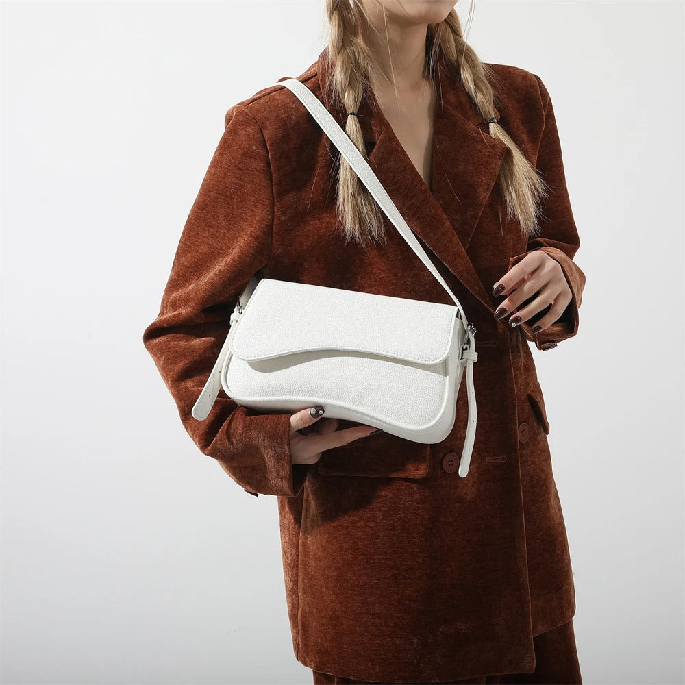 Baguette Shoulder Bag Women UK – Curved Design Handbag, Smart Casual Office Wear & Evening