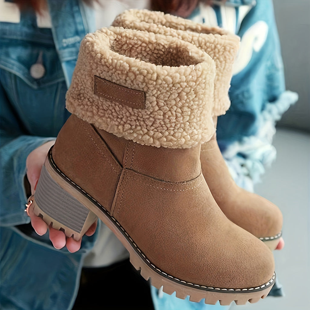 Cozy Cuffed Ankle Boots in Soft Suede for Casual Wear