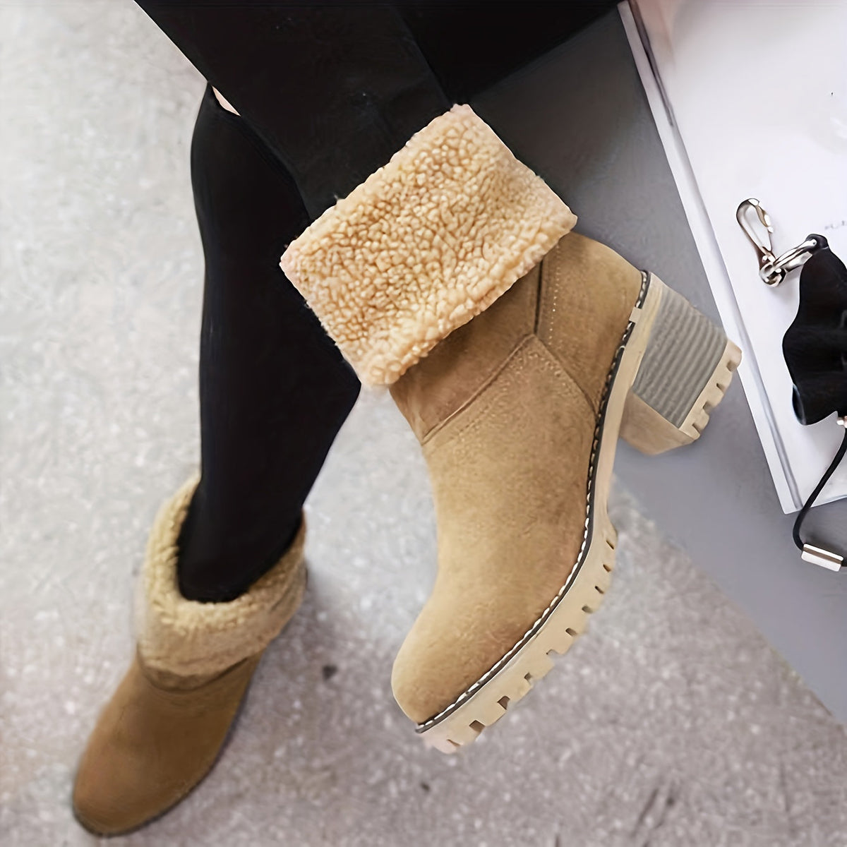 Cozy Cuffed Ankle Boots in Soft Suede for Casual Wear