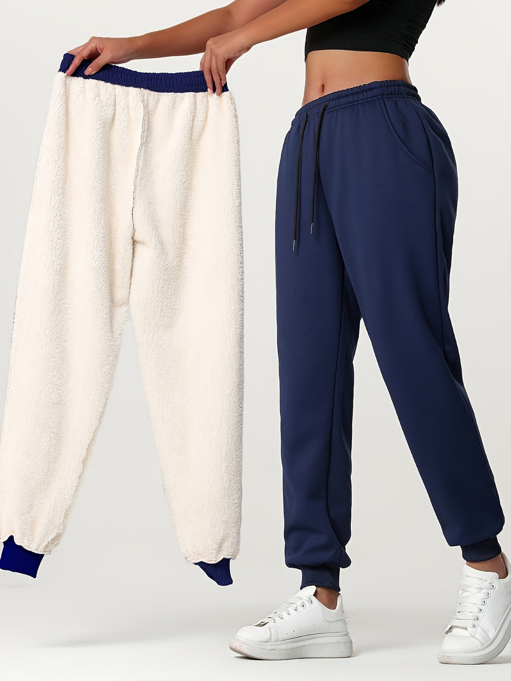 Cozy Cuffed Joggers for Women | Soft Fleece Material | Casual Loungewear