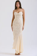 Vanilla White Fluid Maxi Dress Women UK – Ethereal Gown, Formal Occasion Evening