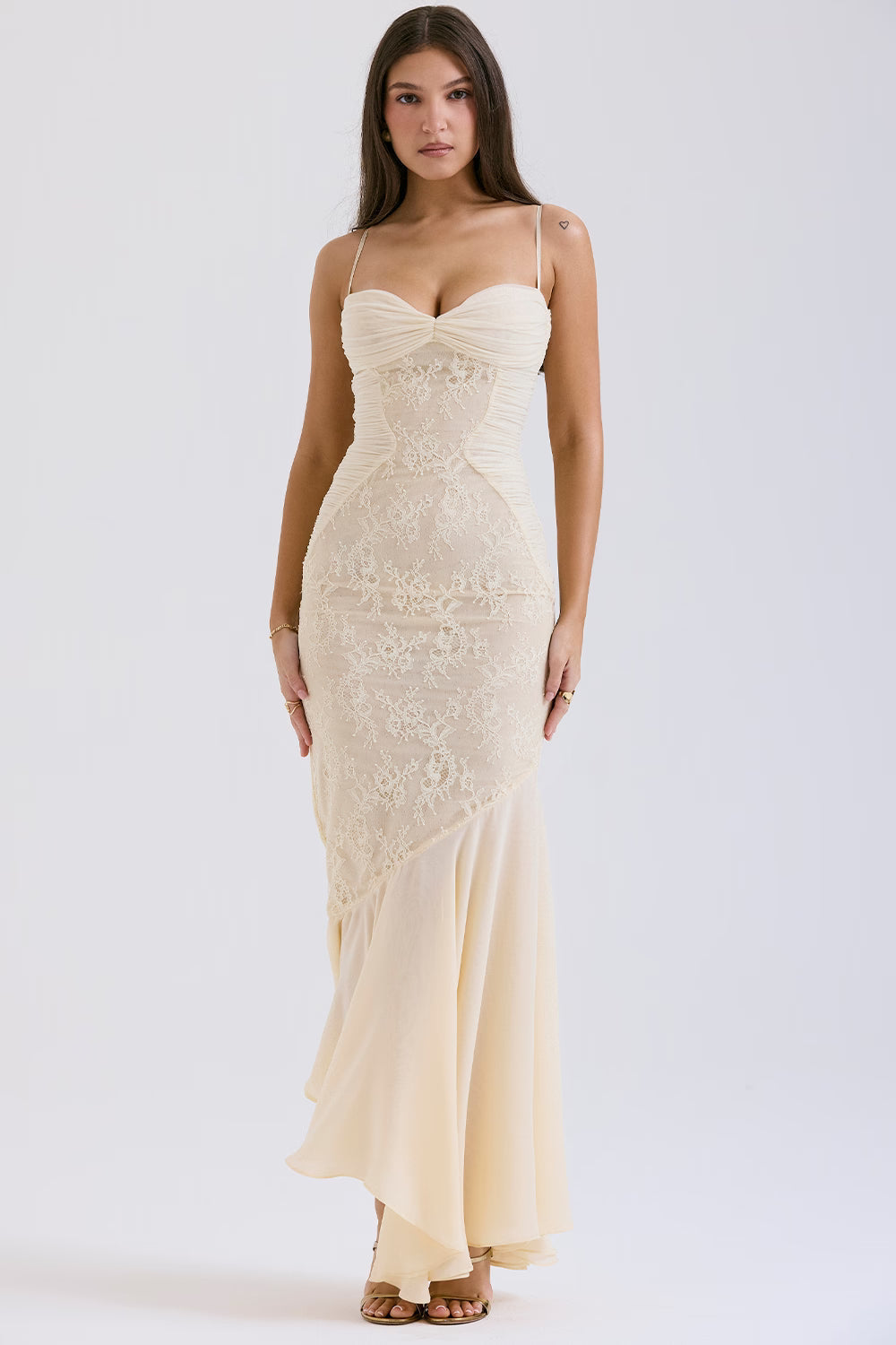 Vanilla White Fluid Maxi Dress Women UK – Ethereal Gown, Formal Occasion Evening
