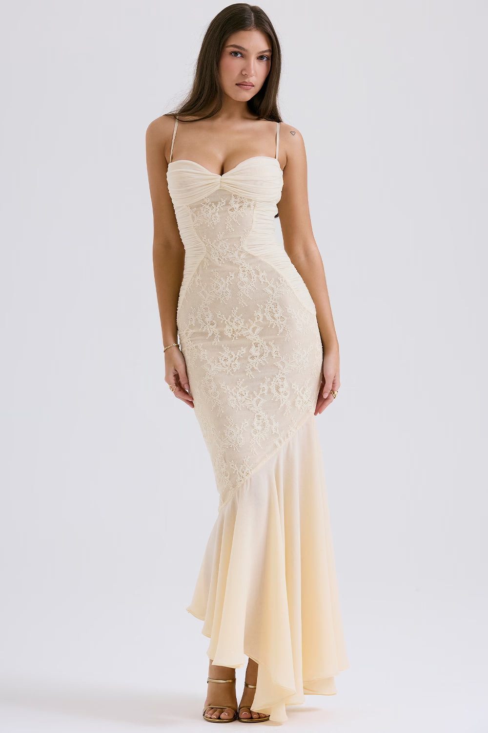 Vanilla White Fluid Maxi Dress Women UK – Ethereal Gown, Formal Occasion Evening