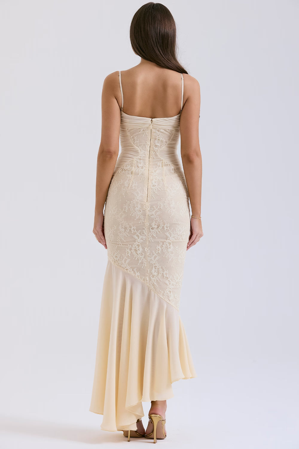 Vanilla White Fluid Maxi Dress Women UK – Ethereal Gown, Formal Occasion Evening