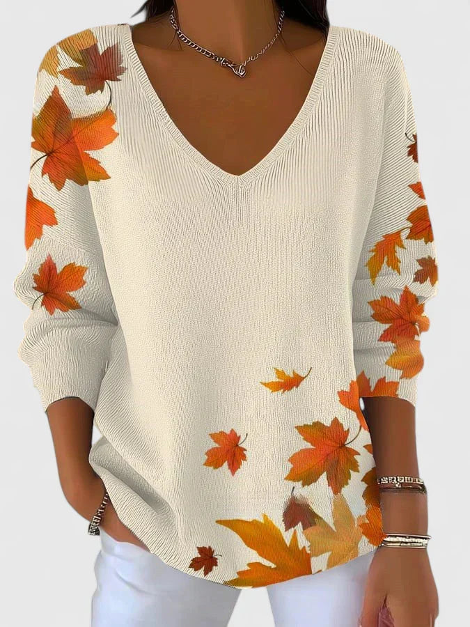 V-Neck Jumper for Women | Soft Knit Fabric | Elegant Casual Sweater
