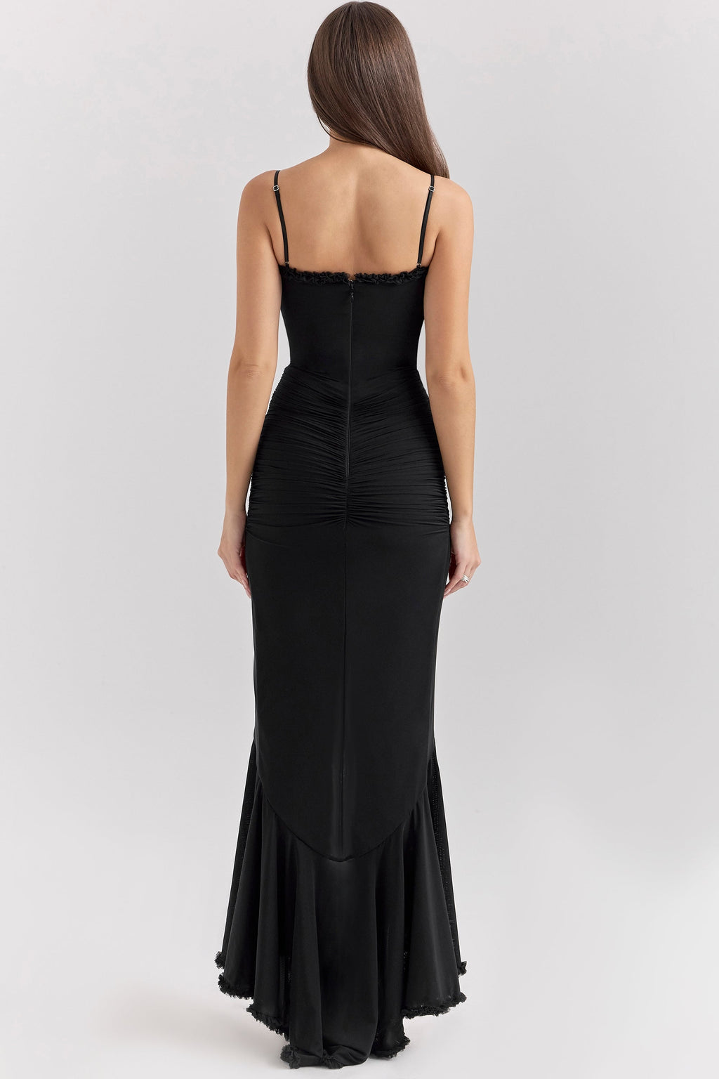 Cascading Ruffle Maxi Dress Women UK – Wedding Guest Evening Gown, Formal Occasion