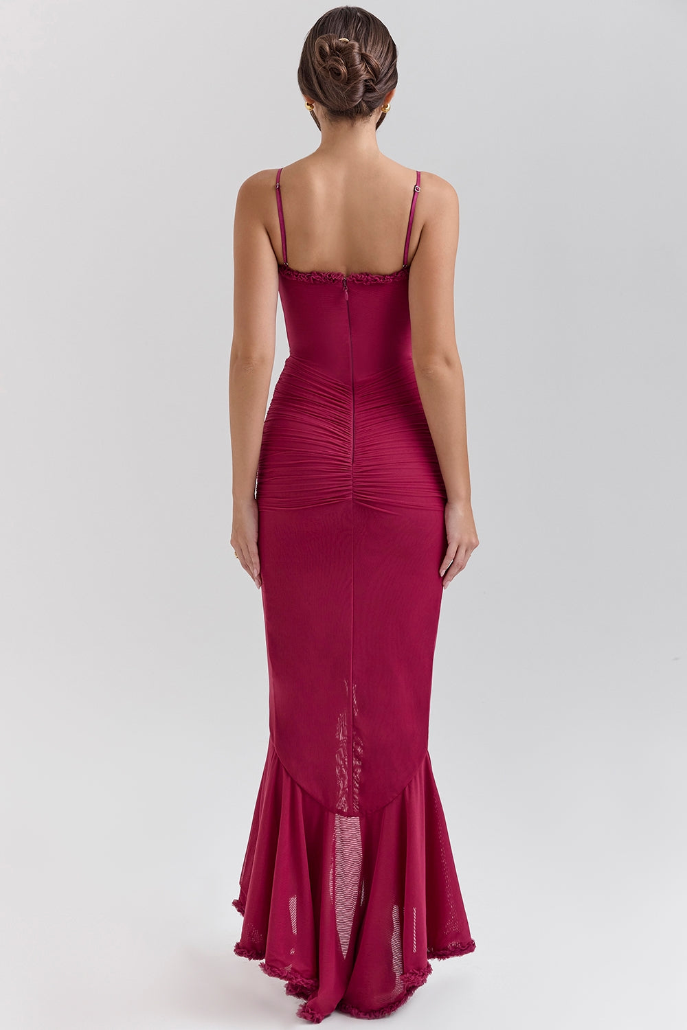 Cascading Ruffle Maxi Dress Women UK – Wedding Guest Evening Gown, Formal Occasion