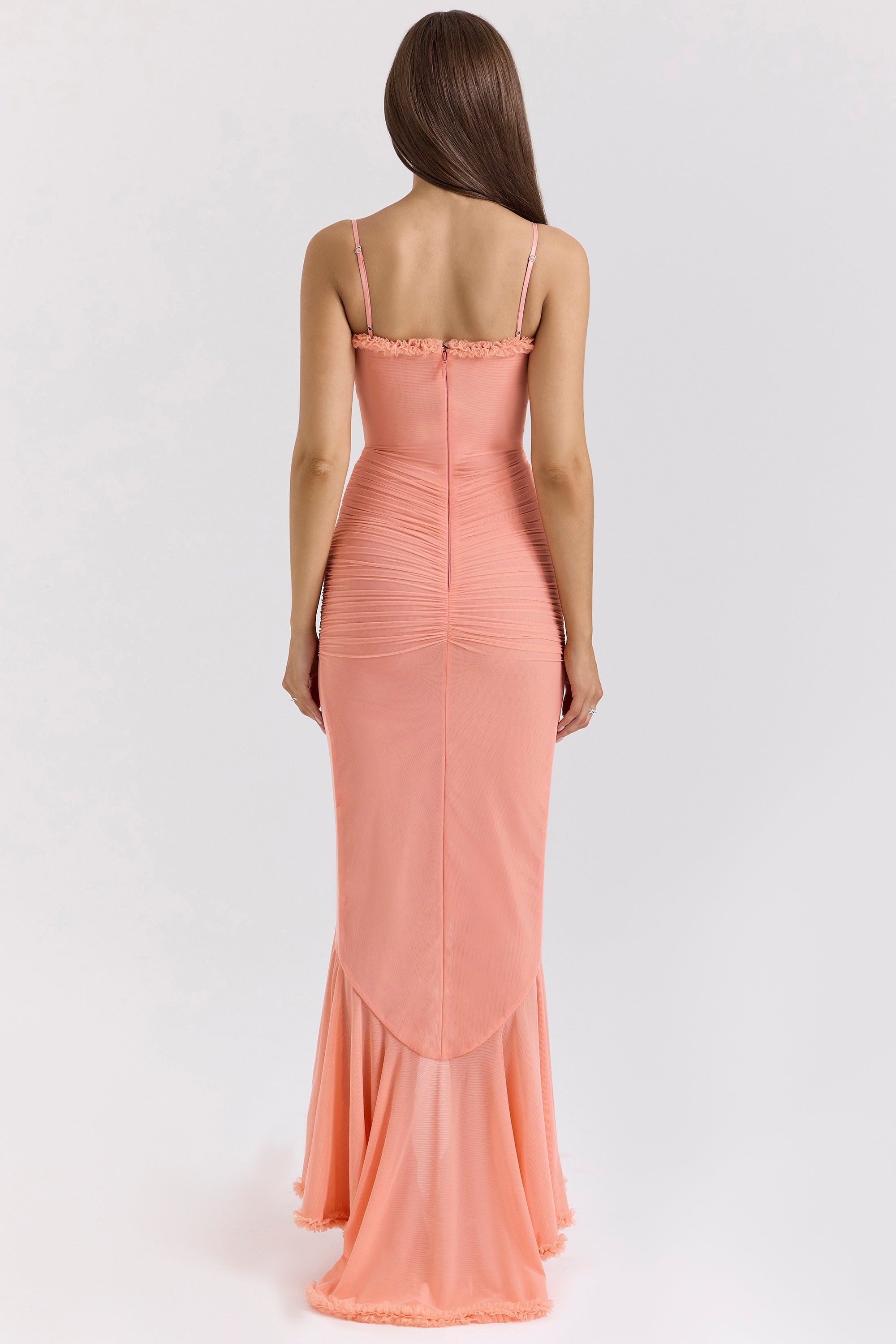 Cascading Ruffle Maxi Dress Women UK – Wedding Guest Evening Gown, Formal Occasion