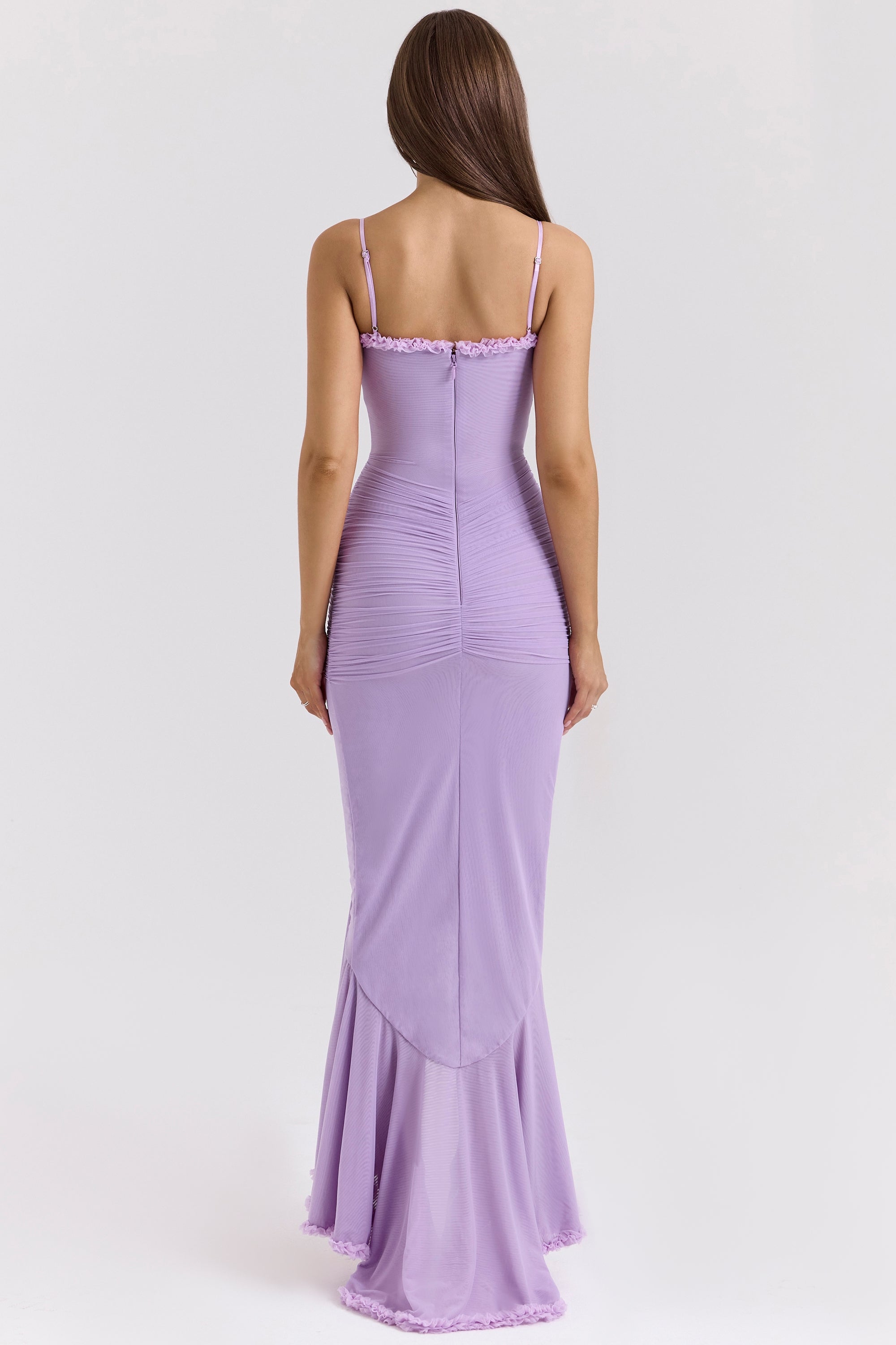 Cascading Ruffle Maxi Dress Women UK – Wedding Guest Evening Gown, Formal Occasion