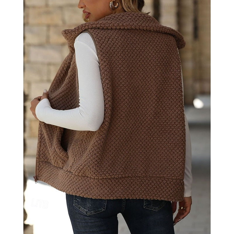 Cozy Textured Zip Vest for Women | Warm Layering Piece for Casual Wear