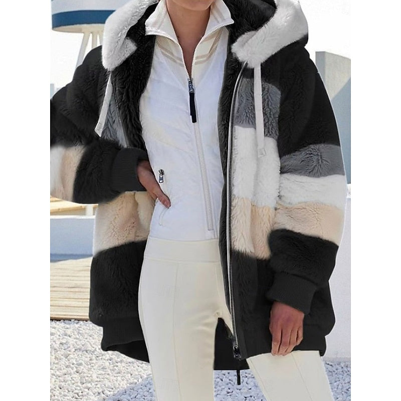 Cozy Hooded Zip-Up Jacket for Women - Soft Fabric, Casual Style, Everyday Wear