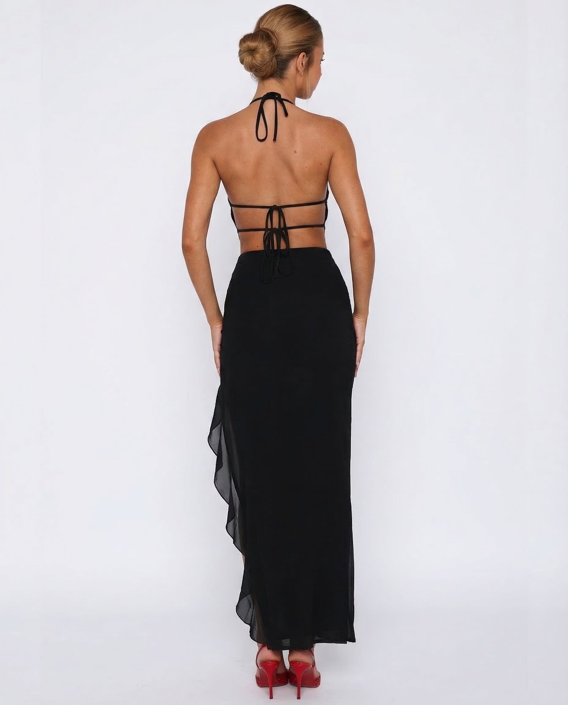 Cherry Crush Backless Maxi Dress Women UK – Evening Wear, Cocktail Occasion