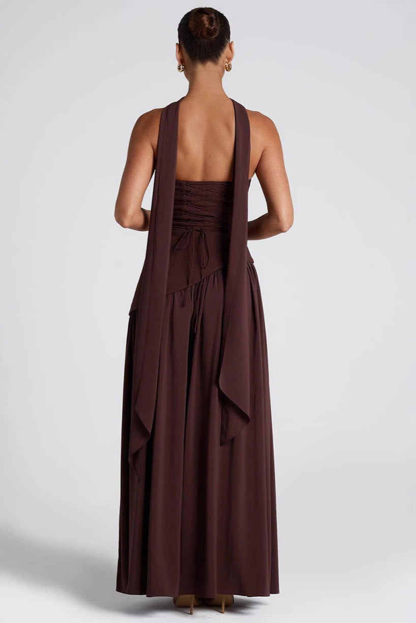 Strapless Matte Maxi Dress Women UK – Sculpted Gown, Formal Occasion Evening