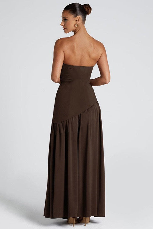 Strapless Matte Maxi Dress Women UK – Sculpted Gown, Formal Occasion Evening