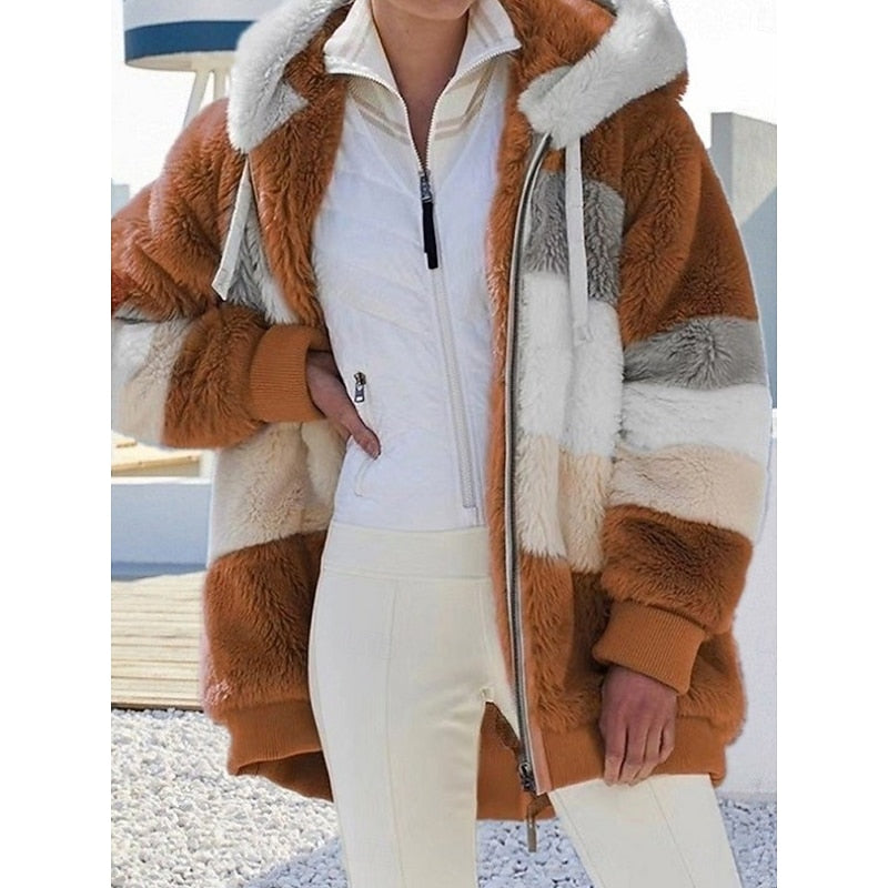 Cozy Hooded Zip-Up Jacket for Women - Soft Fabric, Casual Style, Everyday Wear