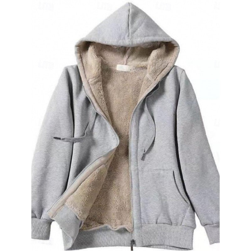Cozy Hooded Zip Jacket for Women | Soft Fabric, Casual Style, Perfect for Layering