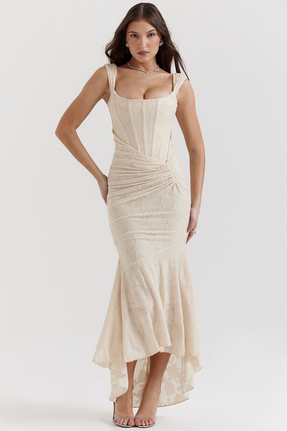 Lace Maxi Dress Women UK – Sleeveless Gown, Formal Events Garden Party