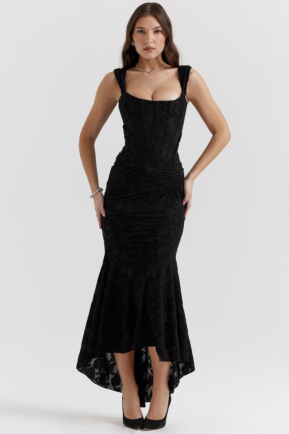 Lace Maxi Dress Women UK – Sleeveless Gown, Formal Events Garden Party