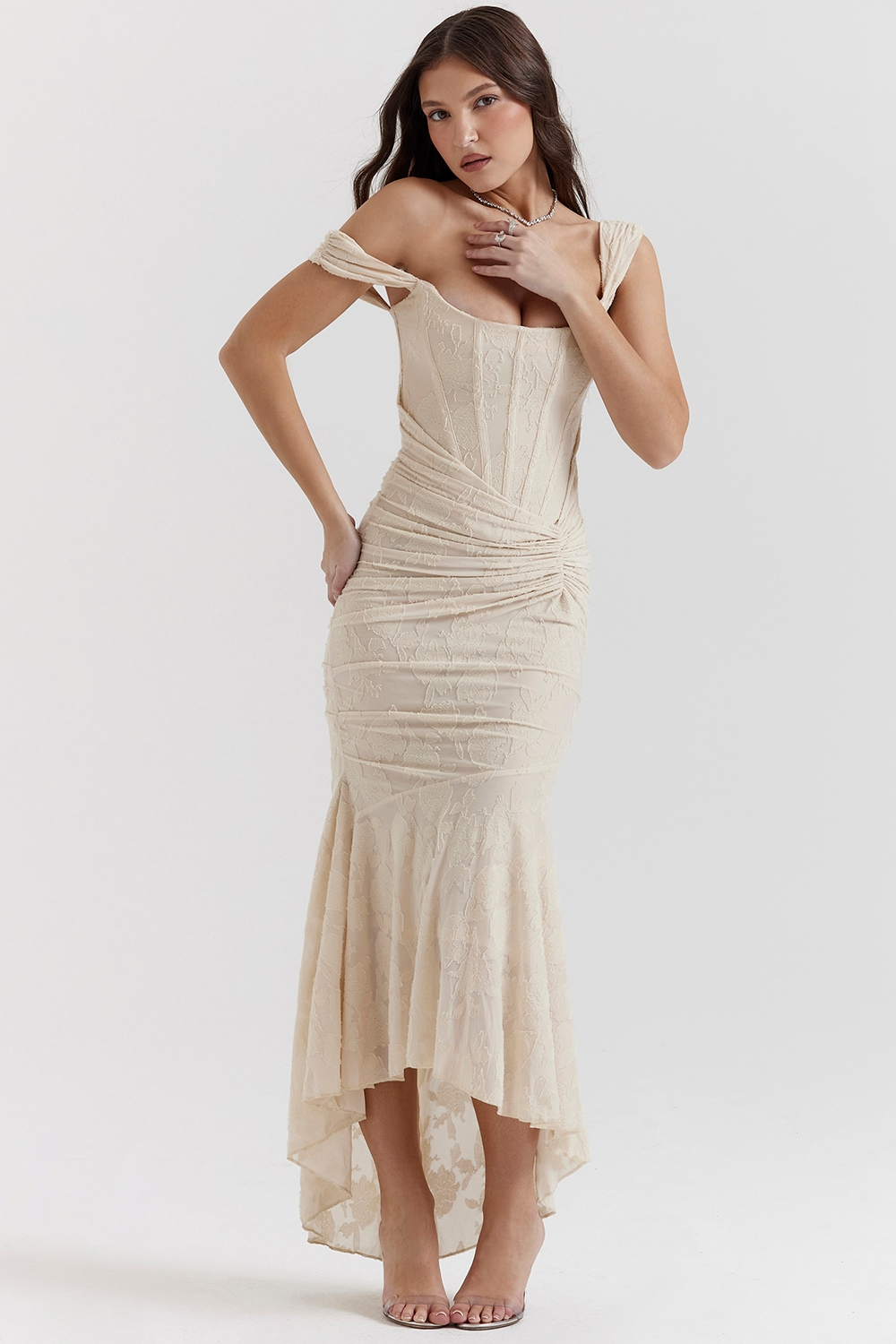 Lace Maxi Dress Women UK – Sleeveless Gown, Formal Events Garden Party