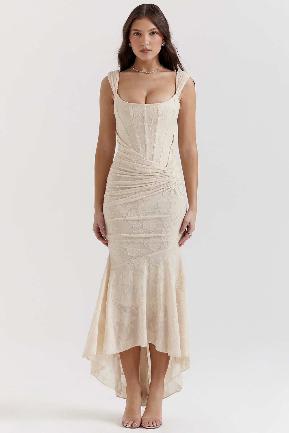 Lace Maxi Dress Women UK – Sleeveless Gown, Formal Events Garden Party