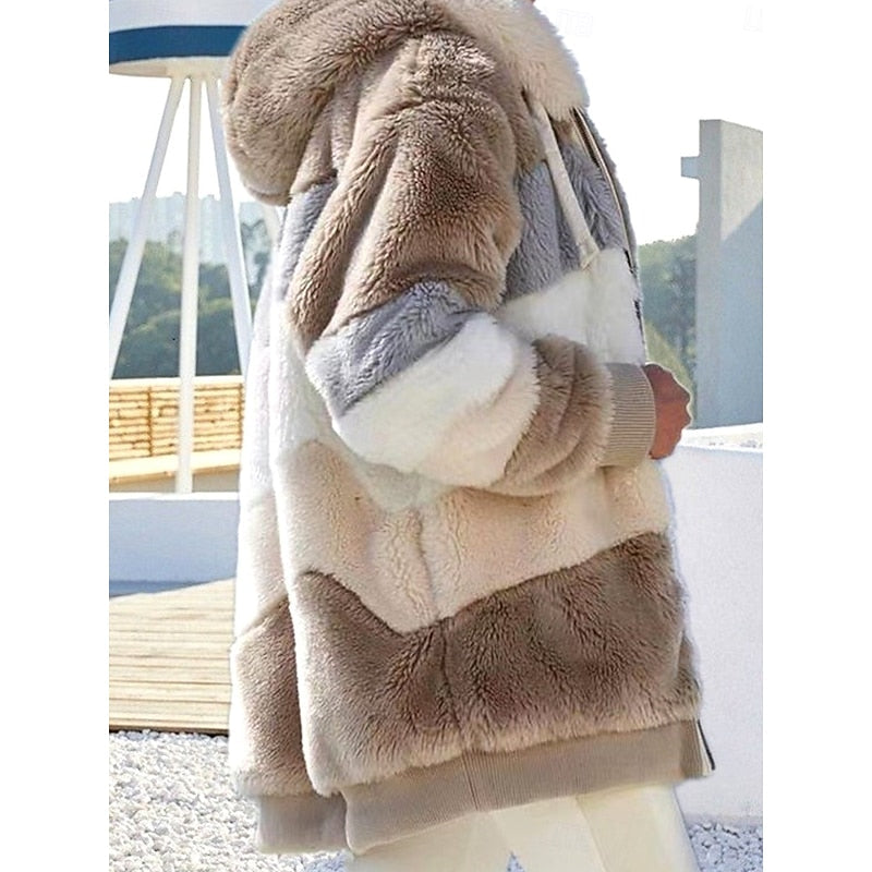 Cozy Hooded Zip-Up Jacket for Women - Soft Fabric, Casual Style, Everyday Wear