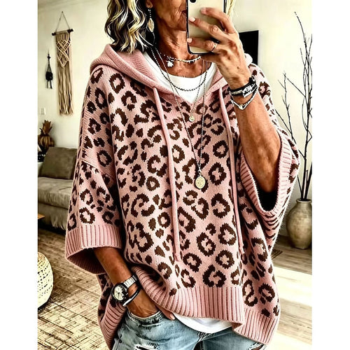 Animal Print Hooded Sweater for Women | Cozy Casual Style