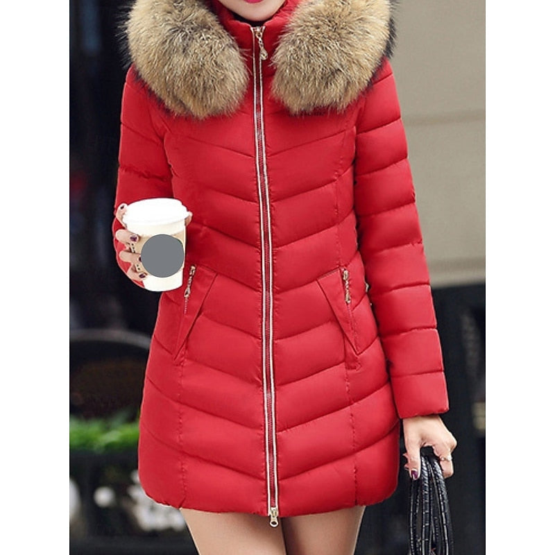 Hooded Quilted Winter Parka with Insulated Lining for Cold Weather Wear