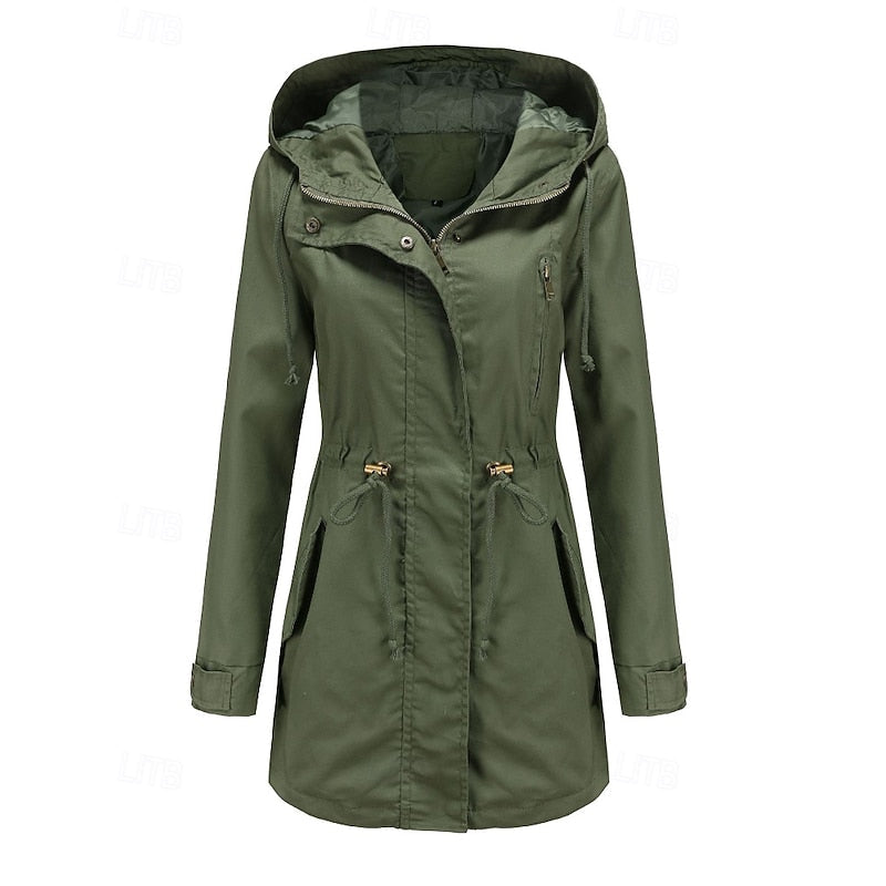 Hooded Utility Coat with Pockets | Water-Resistant Outerwear for Casual Wear