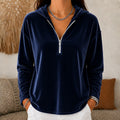 Relaxed Quarter-Zip Hoodie for Women | Soft Cotton Blend | Casual Wear