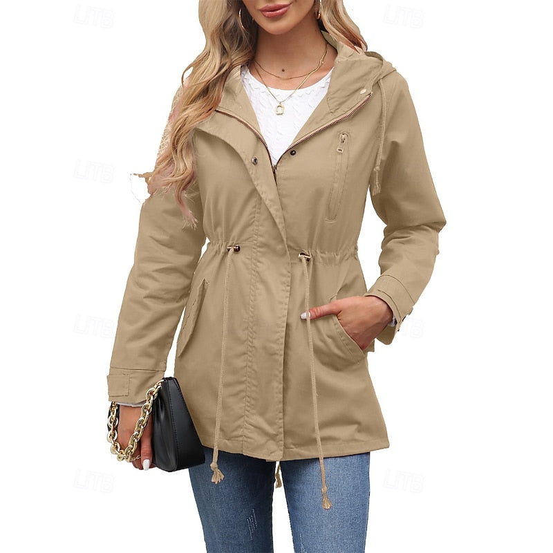 Hooded Utility Coat with Pockets | Water-Resistant Outerwear for Casual Wear