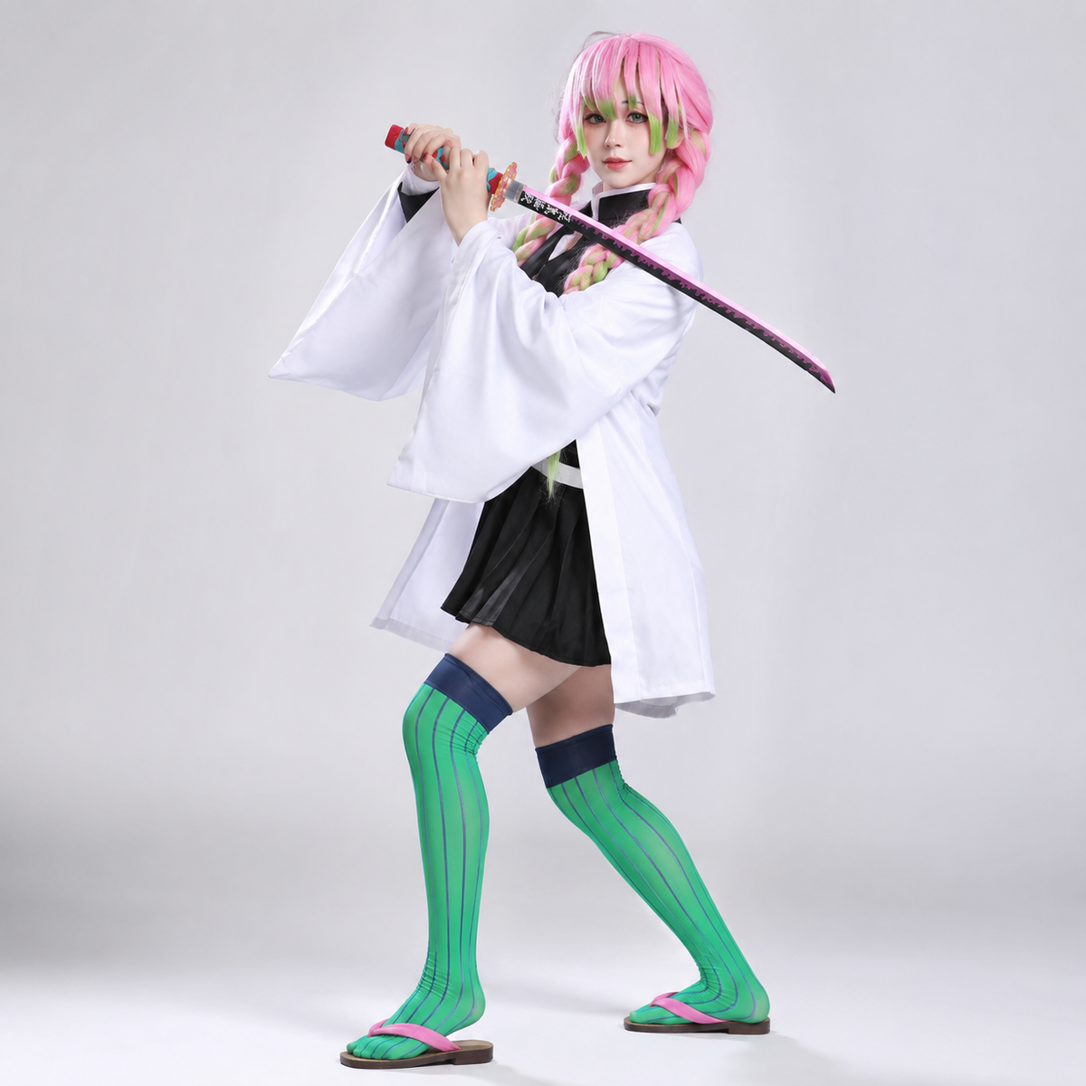 Kids' Halloween Anime Cosplay Costume Set with Kimono Jacket and Wide Leg Wraps