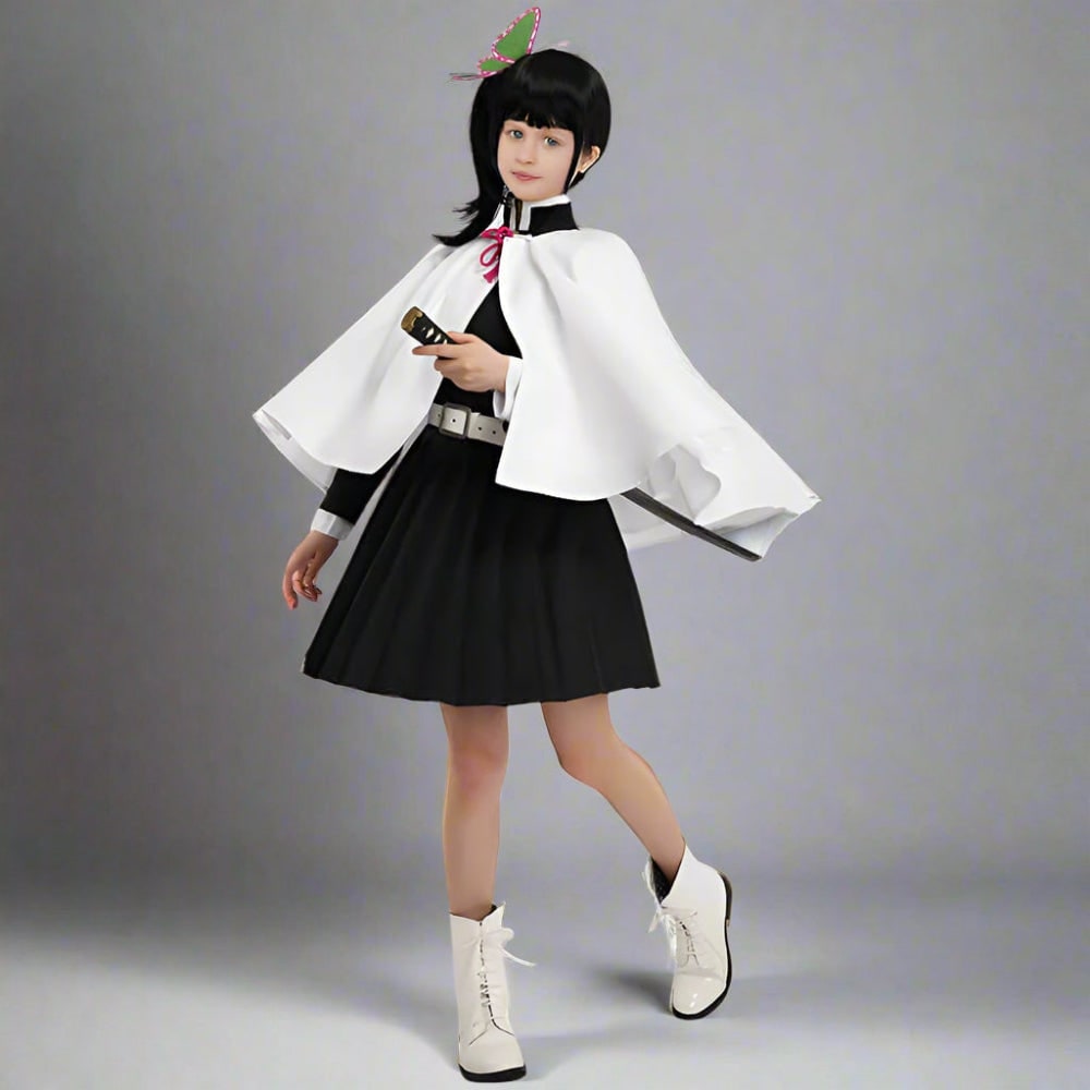 Kids' Halloween Anime Cosplay Costume Set with Kimono Jacket and Wide Leg Wraps