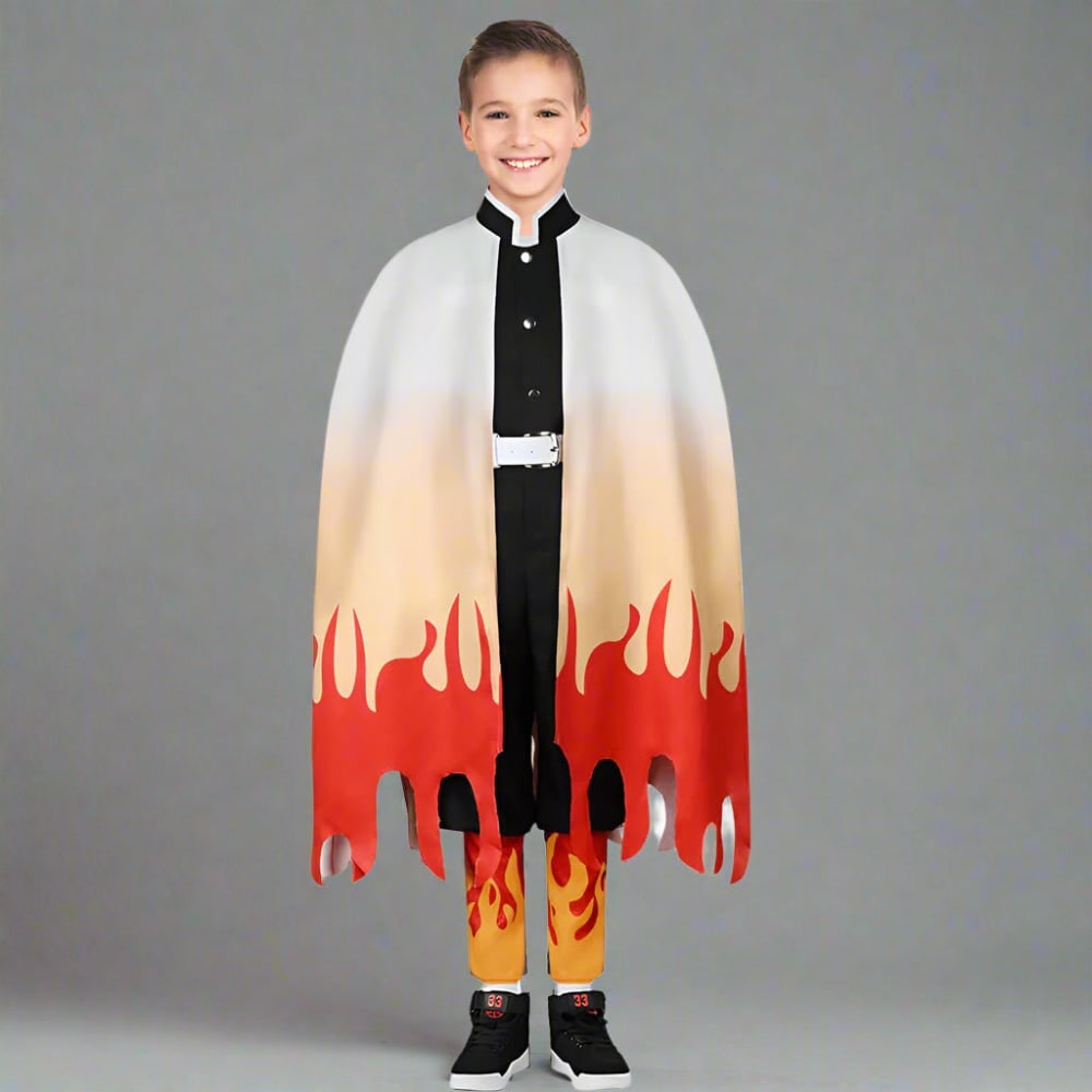 Kids' Halloween Anime Cosplay Costume Set with Kimono Jacket and Wide Leg Wraps