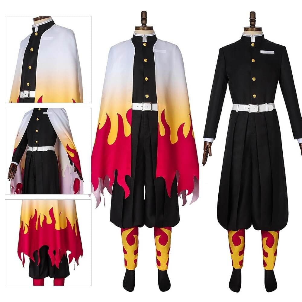 Kids' Halloween Anime Cosplay Costume Set with Kimono Jacket and Wide Leg Wraps