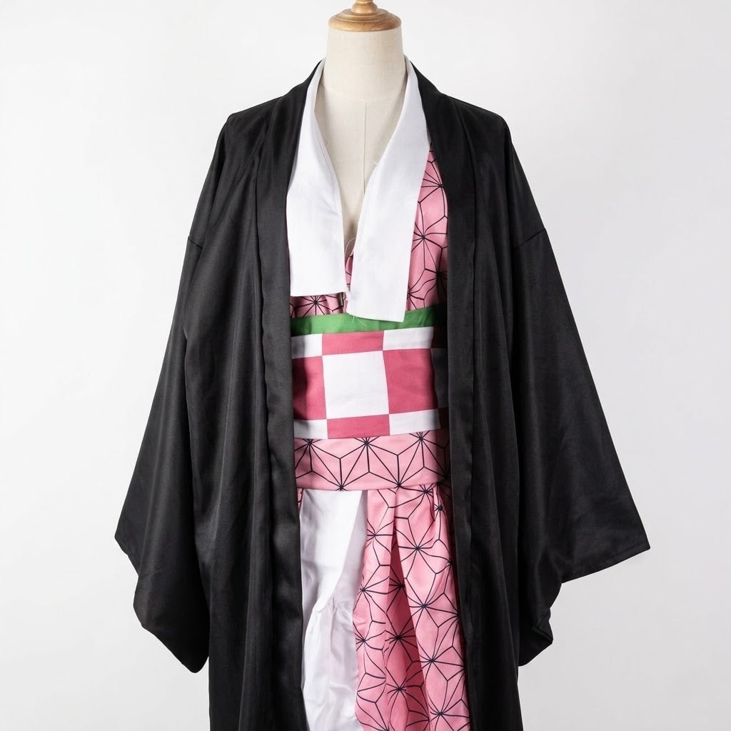 Kids' Halloween Anime Cosplay Costume Set with Kimono Jacket and Wide Leg Wraps
