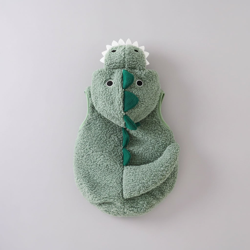 Toddler Dinosaur Costume Romper with Hood, Spikes, and Tail for Halloween