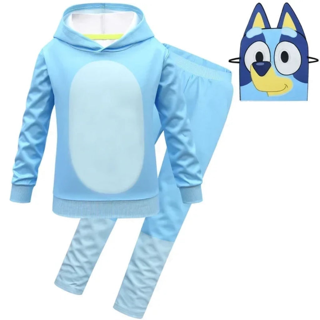 Kids' Halloween Costume Set with Mask, Hoodie, and Pants for Dress-Up Parties