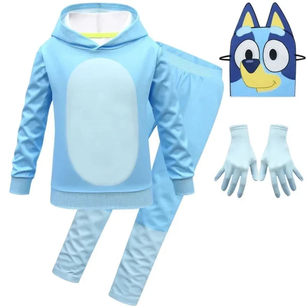 Kids' Halloween Costume Set with Mask, Hoodie, and Pants for Dress-Up Parties