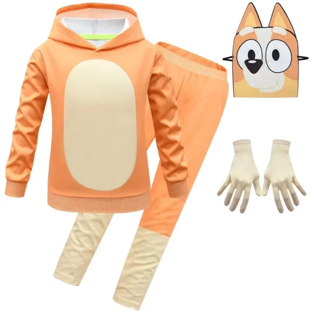 Kids' Halloween Costume Set with Mask, Hoodie, and Pants for Dress-Up Parties