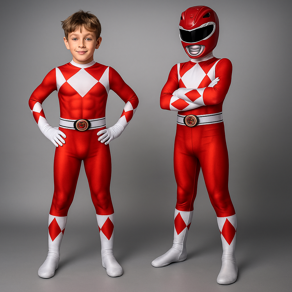 Kids' Black Superhero Catsuit Costume Jumpsuit with Mask and Gloves for Halloween