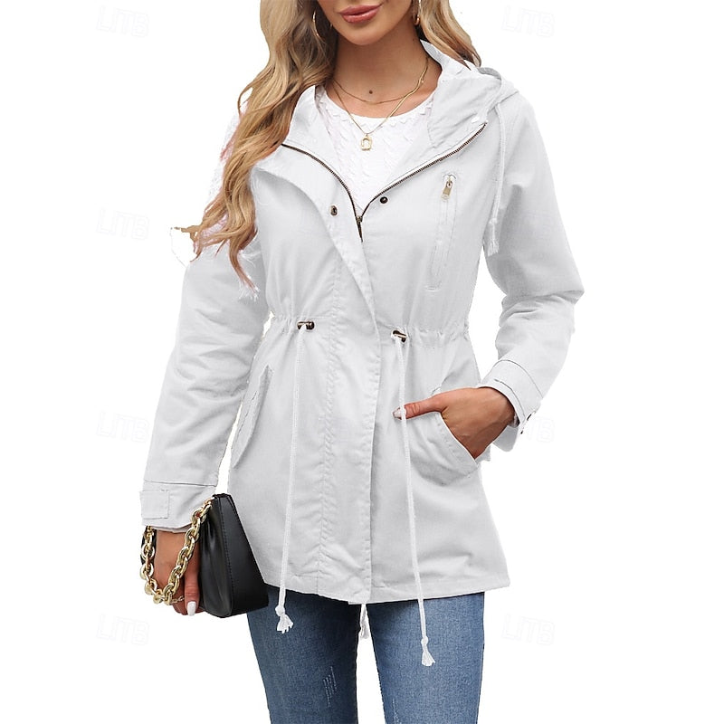 Hooded Utility Coat with Pockets | Water-Resistant Outerwear for Casual Wear