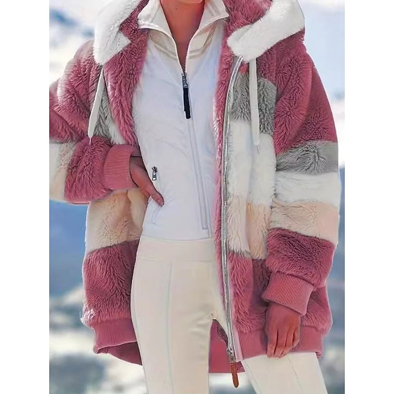 Cozy Hooded Zip-Up Jacket for Women - Soft Fabric, Casual Style, Everyday Wear